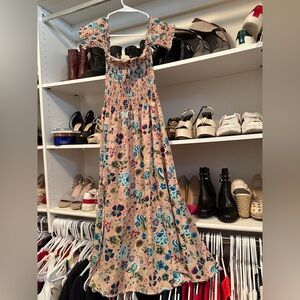 Lulu’s  Pink Floral off tne shoulder Midi Dress